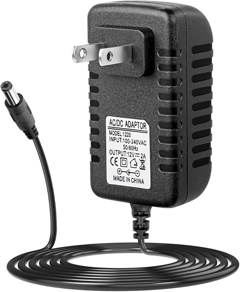 MADOWL 12V 2A DC Power Supply Adapter Charger for Guitar Pedal Piano Keyboard, 110V AC 5.5 x 2.1mm Center Negative - Image 1